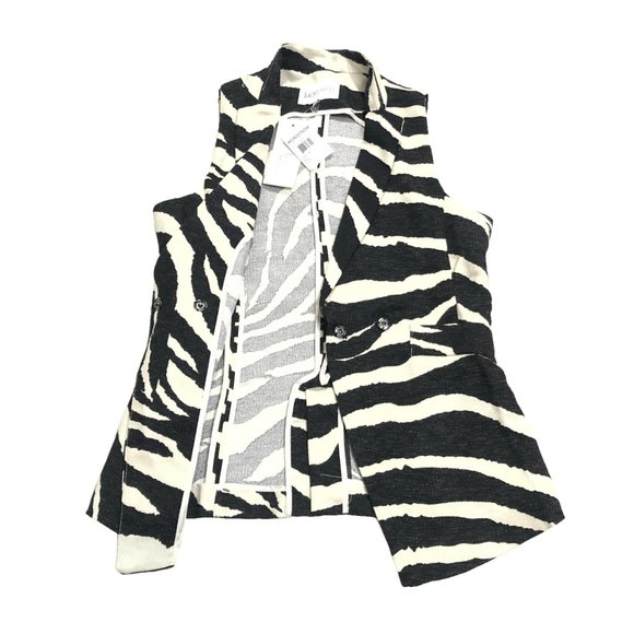 NWT Lucy Paris Zebra Print Vest Sleeveless Blazer - Size M - Picture 4 of 10